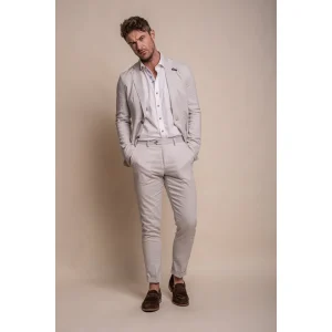 Alvari - Men's Grey Linen Classic Summer 2 Piece Suit